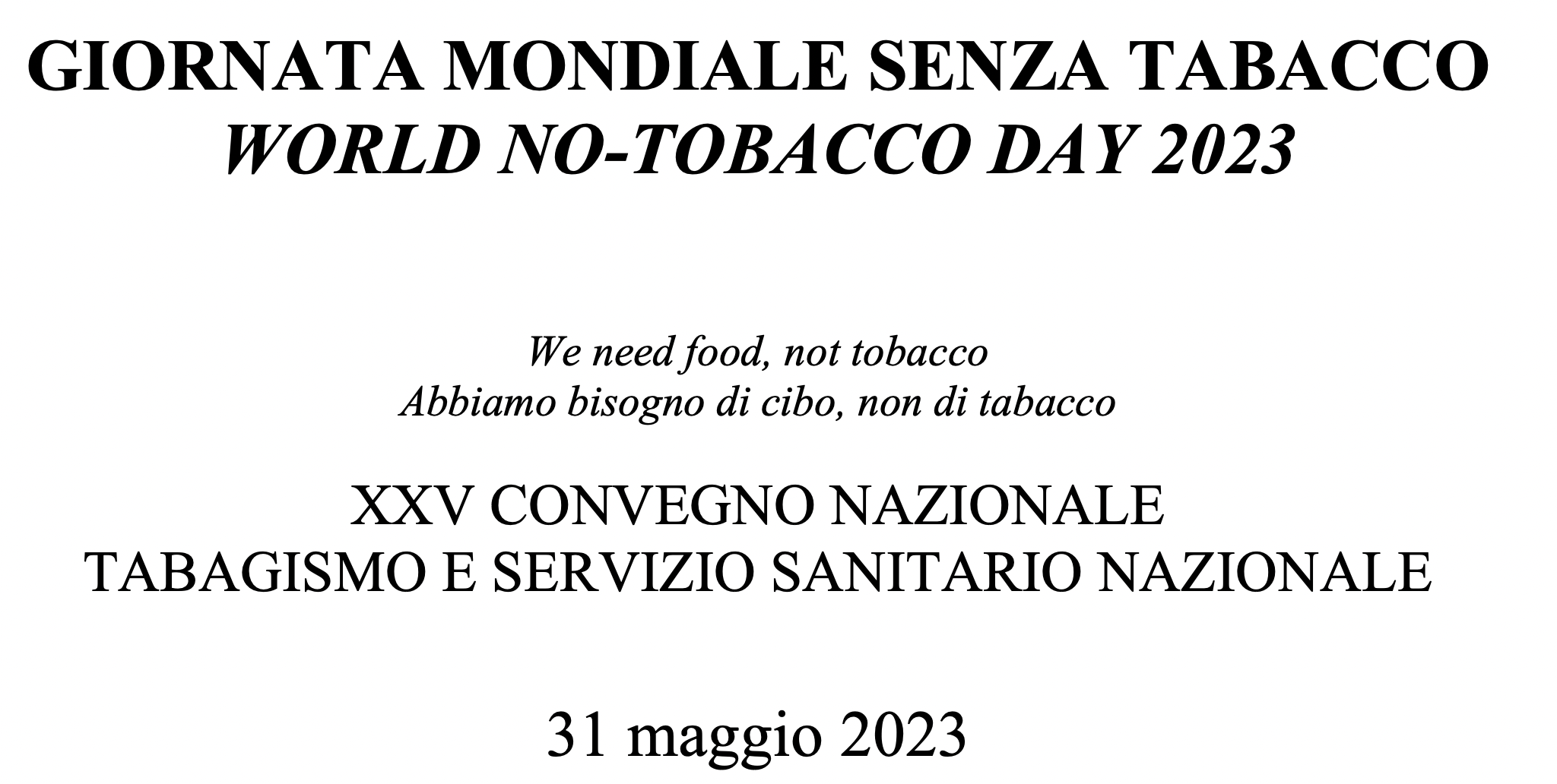 Tabagismo e servizio sanitario nazionale